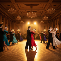 Masquerade ball dancers