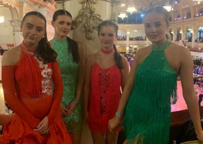 girls at blackpool latin dance competition
